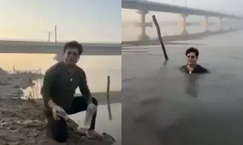 ಯಮುನಾ ನದಿಯ ಸ್ವಚ್ಛತೆಯ ಕುರಿತು ರೀಲ್ ಮಾಡುವ ವೇಳೆ ನದಿಗೆ ಜಾರಿ ಬಿದ್ದ ಬಿಜೆಪಿ ಶಾಸಕ; ವಿಡಿಯೋ ವೈರಲ್