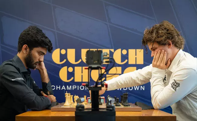 ಕ್ಲಚ್ ಚೆಸ್: ಚಾಂಪಿಯನ್ಸ್ ಶೋಡೌನ್ | ನಕಮುರ ವಿರುದ್ಧ ಗುಕೇಶ್ ಗೆ ಜಯ ಕ್ಲಚ್ ಚೆಸ್: ಚಾಂಪಿಯನ್ಸ್ ಶೋಡೌನ್ | ನಕಮುರ ವಿರುದ್ಧ ಗುಕೇಶ್ ಗೆ ಜಯ