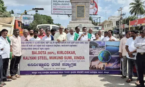 ಕೊಪ್ಪಳ | ಬಿಎಸ್‌ಪಿಎಲ್ ಕಾರ್ಖಾನೆ ವಿರೋಧಿಸಿ ಅನಿರ್ದಿಷ್ಟಾವಧಿ ಧರಣಿ ಆರಂಭ