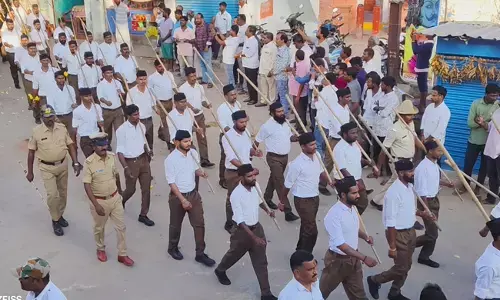 ಯಾದಗಿರಿ | ಗುರುಮಠಕಲ್‌ನಲ್ಲಿ ಆರೆಸ್ಸೆಸ್‌ ಪಥ ಸಂಚಲನ