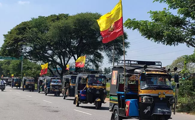 ಕಾರಟಗಿ | ಕನ್ನಡ ರಾಜ್ಯೋತ್ಸವದ ಅಂಗವಾಗಿ ಆಟೋರಿಕ್ಷಾ ಜಾಥಾ
