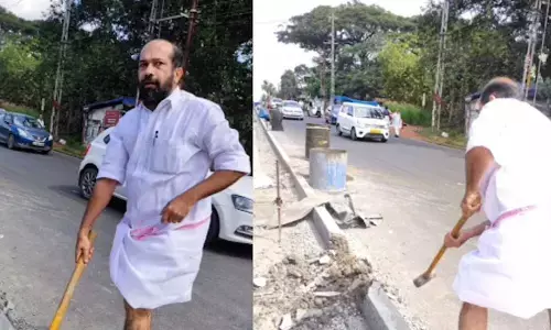 ಕೇರಳ | ಡಿವೈಡರ್‌ ಧ್ವಂಸ ಮಾಡಿದ ಮಾಜಿ ಶಾಸಕ : ಪ್ರಕರಣ ದಾಖಲು