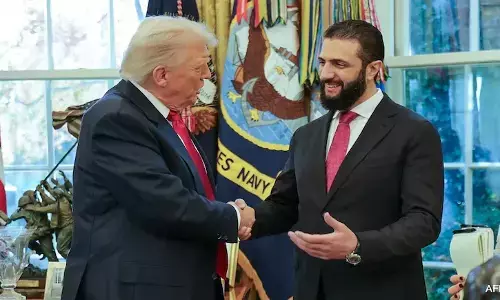 ಡೊನಾಲ್ಡ್ ಟ್ರಂಪ್ ರನ್ನು ಭೇಟಿಯಾದ ಸಿರಿಯಾ ಅಧ್ಯಕ್ಷ ಅಲ್-ಶರಾ