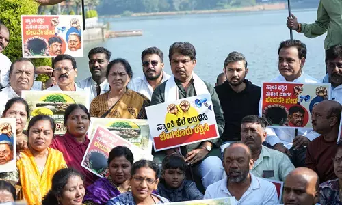 ಬೆಂಗಳೂರು | ಸುರಂಗ ಮಾರ್ಗದ ವಿರುದ್ಧ ಬಿಜೆಪಿಯಿಂದ ಪ್ರತಿಭಟನೆ, ಸಹಿ ಸಂಗ್ರಹ