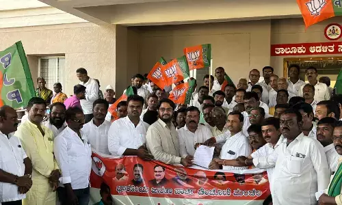 ಕಲಬುರಗಿ| ರೈತರ ಬೇಡಿಕೆ ಈಡೇರಿಸುವಂತೆ ಆಗ್ರಹಿಸಿ ಬಿಜೆಪಿಯಿಂದ ಪ್ರತಿಭಟನೆ