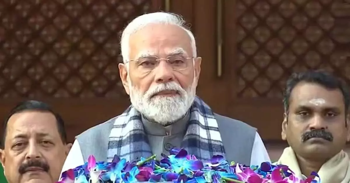 Prime Minister Narendra Modi delivers his customary address ahead of the Winter Session of Parliament.
