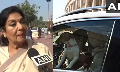 ಅಧಿವೇಶನಕ್ಕೆ ನಾಯಿಯನ್ನು ಕರೆತಂದ ಕಾಂಗ್ರೆಸ್ ಸಂಸದೆ ರೇಣುಕಾ ಚೌಧರಿ: ಅಪರೂಪದ ದೃಶ್ಯಕ್ಕೆ ಸಾಕ್ಷಿಯಾದ ಸಂಸತ್ತು