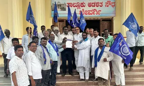 ಕಲಬುರಗಿ: ದಲಿತ ಮುಖಂಡರ ಮೇಲಿನ ಹಲ್ಲೆ ಖಂಡಿಸಿ ಪ್ರತಿಭಟನೆ