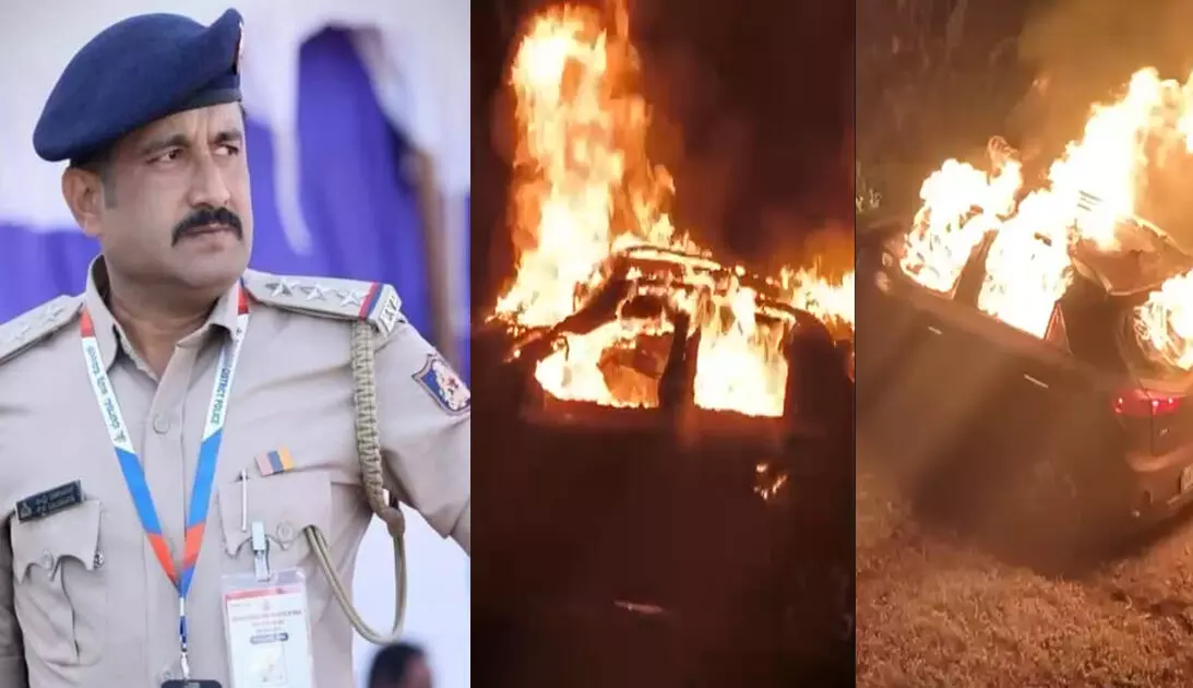 Dharwad | ಡಿವೈಡರ್​ಗೆ ಢಿಕ್ಕಿ ಹೊಡೆದು ಹೊತ್ತಿ ಉರಿದ ಕಾರು; ಲೋಕಾಯುಕ್ತ ಇನ್ಸ್​ಪೆಕ್ಟರ್ ಸಜೀವ ದಹನ