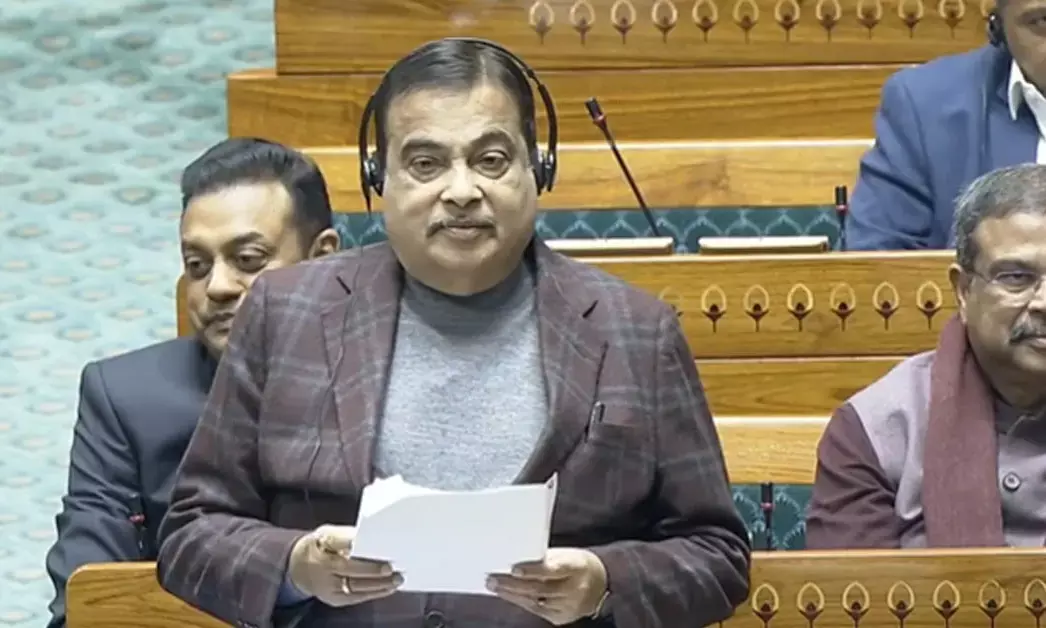 Transport Minister Nitin Gadkari speaking