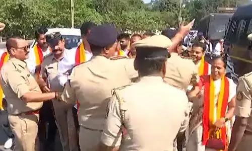 Belagavi | ಎಂಇಎಸ್ ವಿರುದ್ಧ ಪ್ರತಿಭಟನೆ; ಕರವೇ ಕಾರ್ಯಕರ್ತರು ವಶಕ್ಕೆ