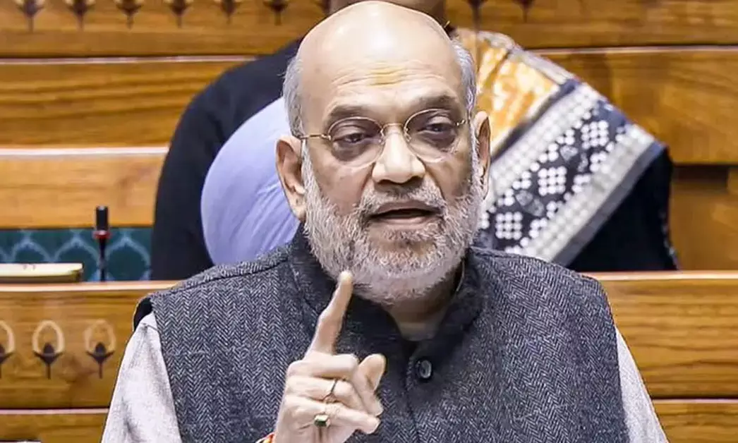 Amit Shah speaking during a Lok Sabha debate.