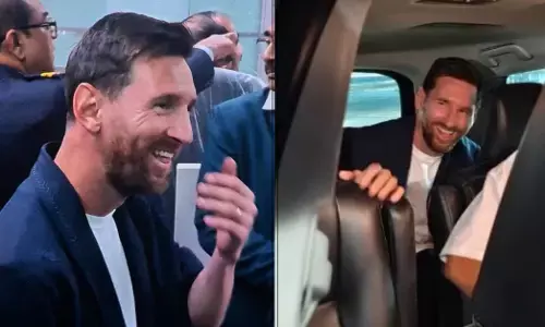 GOAT Tour | ಕೋಲ್ಕತ್ತಾಗೆ ಫುಟ್ಬಾಲ್ ತಾರೆ ಅರ್ಜೆಂಟೀನಾದ ಲಿಯೋನೆಲ್ ಮೆಸ್ಸಿ ಆಗಮನ