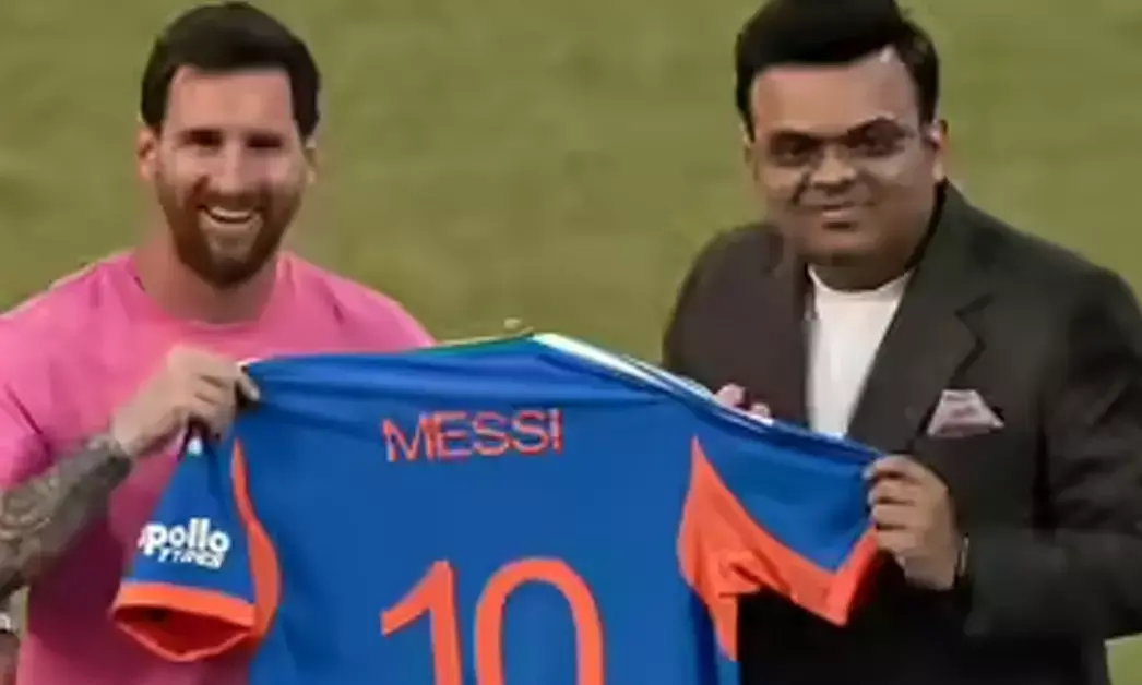 ಮೆಸ್ಸಿಗೆ ಟಿ-20 ವಿಶ್ವಕಪ್ ಟಿಕೆಟ್, ಜೆರ್ಸಿ, ಬ್ಯಾಟ್ ಉಡುಗೊರೆ ನೀಡಿದ ಜಯ್ ಶಾ