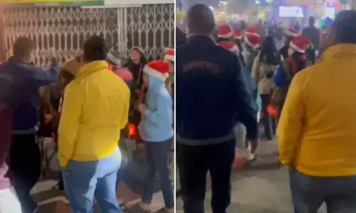 Bajrang Dal accuses Christian women in Santa hats of proselytisation, forces them to leave