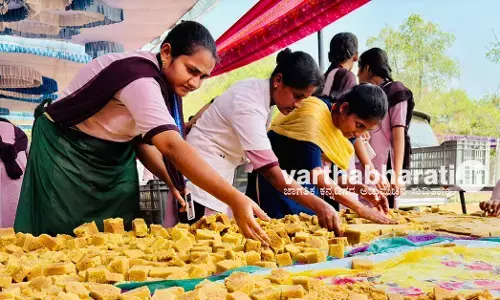 ಕೊಪ್ಪಳ | ಗವಿಮಠ ಜಾತ್ರಾಮಹೋತ್ಸವಕ್ಕೆ ಬೃಹತ್ ಪ್ರಮಾಣದಲ್ಲಿ ಮೈಸೂರು ಪಾಕ್ ತಯಾರಿ