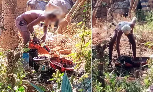 HAVERI | ರಾಜ್ಯದಲ್ಲಿ ಮಲ ಹೊರುವ ಪದ್ಧತಿ ಜೀವಂತ: ಕಾರ್ಮಿಕರನ್ನು ಶೌಚ ಗುಂಡಿಗಿಳಿಸಿ ಸ್ವಚ್ಛತೆ