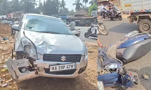 BHATKAL: ಕಾರು–ಸ್ಕೂಟರ್ ಢಿಕ್ಕಿ; ಇಬ್ಬರಿಗೆ ಗಾಯ