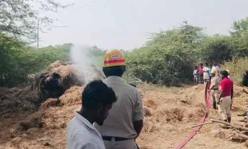 ಕನಕಗಿರಿ | ಹುಲ್ಲಿನ ಬಣವೆಗಳು ಬೆಂಕಿಗಾಹುತಿ
