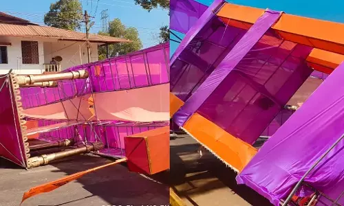 Sagara | ಸ್ವಾಗತ ಕಮಾನು ಕುಸಿತ : ರಾಷ್ಟ್ರೀಯ ಹೆದ್ದಾರಿಯಲ್ಲಿ ಕೆಲಕಾಲ ಸಂಚಾರ ಅಸ್ತವ್ಯಸ್ತ