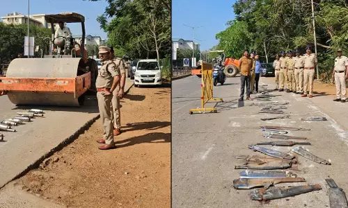 ಮಣಿಪಾಲ: ಬೈಕ್‌ಗಳಿಂದ ವಶಪಡಿಸಿಕೊಳ್ಳಲಾದ 120 ಮೊಡಿಫೈ ಸೈಲೆನ್ಸರ್‌ಗಳ ನಾಶ