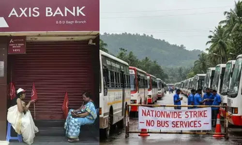 ಕಾರ್ಮಿಕರಿಂದ ರಾಷ್ಟ್ರವ್ಯಾಪಿ ಮುಷ್ಕರ | ಬ್ಯಾಂಕಿಂಗ್, ಸಾರಿಗೆ ಸೇವೆಗಳು ವ್ಯತ್ಯಯ, ಜನಜೀವನ ಅಸ್ತವ್ಯಸ್ಥ