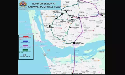 ಪಂಪ್‌ವೆಲ್ ಸರ್ಕಲ್ - ಕರಾವಳಿ ಜಂಕ್ಷನ್ ರಸ್ತೆ ಅಭಿವೃದ್ಧಿ: ಪರ್ಯಾಯ ಸಂಚಾರ ಮಾರ್ಗಸೂಚಿ