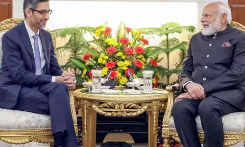 AI ಇಂಪ್ಯಾಕ್ಟ್ ಶೃಂಗಸಭೆ| ಗೂಗಲ್ ಸಿಇಓ ಸುಂದರ್‌ಪಿಚೈ ಜೊತೆ ಮೋದಿ ಮಾತುಕತೆ: ಎಐ ಕ್ಷೇತ್ರದಲ್ಲಿ ದ್ವಿಪಕ್ಷೀಯ ಪಾಲುದಾರಿಕೆ ಬಗ್ಗೆ ಚರ್ಚೆ