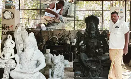 ಹಂಪಿ | ಸುಂದರ ಕಲಾಕೃತಿಗಳ ಸೇವೆಯಲ್ಲಿ ಶಿಲ್ಪಿ ನಾಗರಾಜ