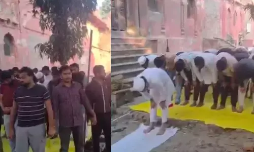 Uttar Pradesh | ವಿದ್ಯಾರ್ಥಿಗಳು ನಮಾಝ್ ಮಾಡುವ ವೇಳೆ ಹಿಂದೂ ವಿದ್ಯಾರ್ಥಿಗಳಿಂದ ರಕ್ಷಣೆ!