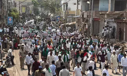 ಕೊಪ್ಪಳ-ಭಾಗ್ಯನಗರ ಬಂದ್ | ರೈತರಿಂದ ಸರಕಾರದ ಶವಯಾತ್ರೆ