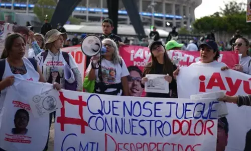 ಮೆಕ್ಸಿಕೊ | ಫುಟ್ಬಾಲ್ ವಿಶ್ವಕಪ್ ವಿರುದ್ಧ ಜನರಿಂದ ಪ್ರತಿಭಟನೆ