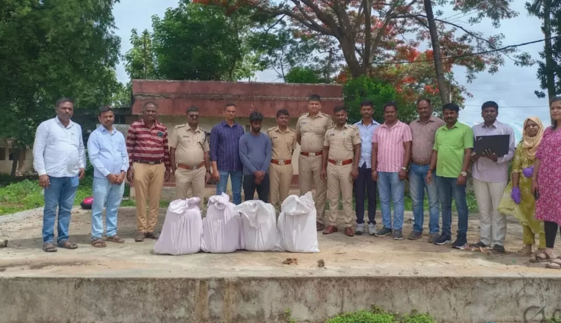 ಹಾಸನ ಪೊಲೀಸರ ಕಾರ್ಯಾಚರಣೆ; 41 ಕೆ.ಜಿ ಗಾಂಜಾ ಜಪ್ತಿ, ಆರೋಪಿಯ ಬಂಧನ ಹಾಸನ ಪೊಲೀಸರ ಕಾರ್ಯಾಚರಣೆ; 41 ಕೆ.ಜಿ ಗಾಂಜಾ ಜಪ್ತಿ, ಆರೋಪಿಯ ಬಂಧನ