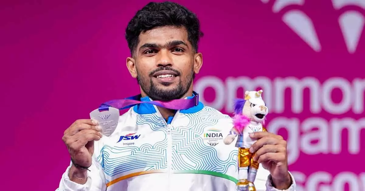 ಕಾಮನ್ವೆಲ್ತ್ ಗೇಮ್ಸ್ 2026: ವೇಟ್ಲಿಫ್ಟಿಂಗ್ ನಲ್ಲಿ ಬೆಳ್ಳಿ ಪದಕ ಗೆದ್ದ ಭಾರತದ ರಾಜಾ ಮುತ್ತುಪಾಂಡಿ ಕಾಮನ್ವೆಲ್ತ್ ಗೇಮ್ಸ್ 2026: ವೇಟ್ಲಿಫ್ಟಿಂಗ್ ನಲ್ಲಿ ಬೆಳ್ಳಿ ಪದಕ ಗೆದ್ದ ಭಾರತದ ರಾಜಾ ಮುತ್ತುಪಾಂಡಿ