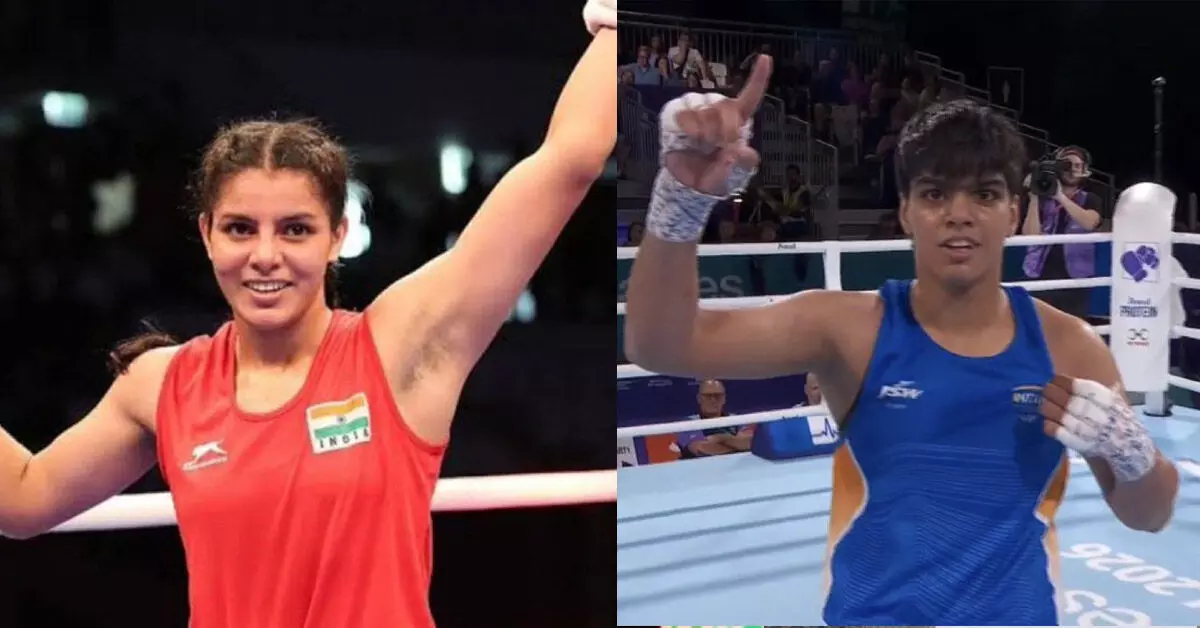 Commonwealth Games 2026 | ಬಾಕ್ಸಿಂಗ್ ನಲ್ಲಿ ಭಾರತಕ್ಕೆ ಮತ್ತೆ ಮೂರು ಚಿನ್ನ: ಸಾಕ್ಷಿ ಚೌಧರಿ, ಪ್ರಿಯಾ, ಅರುಂಧತಿಗೆ ಬಂಗಾರದ ಪದಕ Commonwealth Games 2026 | ಬಾಕ್ಸಿಂಗ್ ನಲ್ಲಿ ಭಾರತಕ್ಕೆ ಮತ್ತೆ ಮೂರು ಚಿನ್ನ: ಸಾಕ್ಷಿ ಚೌಧರಿ, ಪ್ರಿಯಾ, ಅರುಂಧತಿಗೆ ಬಂಗಾರದ ಪದಕ