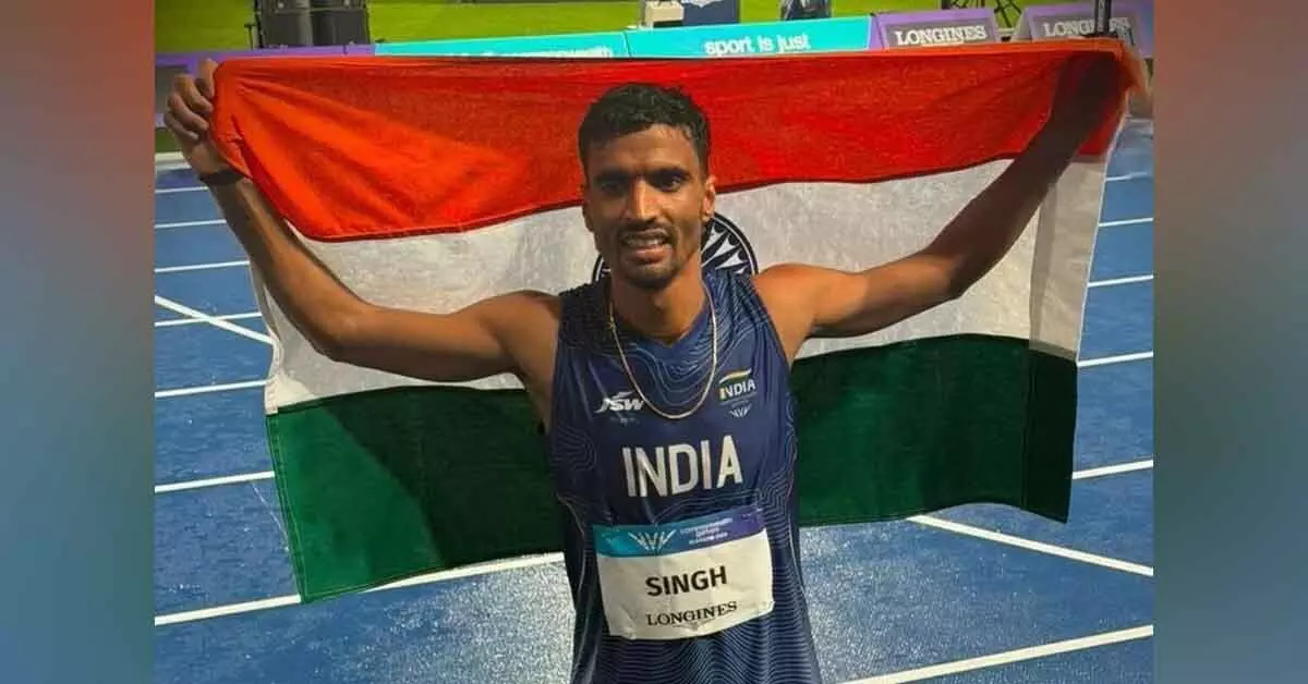 Commonwealth Games 2026 | 5000 ಮೀ. ಓಟದಲ್ಲಿ ಕಂಚು ಗೆದ್ದ ಗುಲ್ವೀರ್ ಸಿಂಗ್ Commonwealth Games 2026 | 5000 ಮೀ. ಓಟದಲ್ಲಿ ಕಂಚು ಗೆದ್ದ ಗುಲ್ವೀರ್ ಸಿಂಗ್