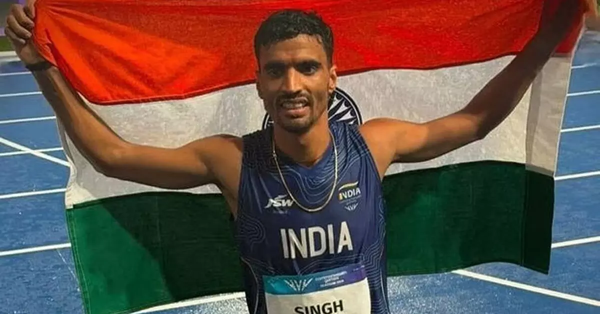 Commonwealth Games 2026 | 5,000 ಮೀ. ಓಟದ ಫೈನಲ್ ನಲ್ಲಿ ಪದಕ ಗೆದ್ದ ಭಾರತದ ಮೊದಲ ಅತ್ಲೀಟ್ ಗುಲ್ವೀರ್ ಸಿಂಗ್ Commonwealth Games 2026 | 5,000 ಮೀ. ಓಟದ ಫೈನಲ್ ನಲ್ಲಿ ಪದಕ ಗೆದ್ದ ಭಾರತದ ಮೊದಲ ಅತ್ಲೀಟ್ ಗುಲ್ವೀರ್ ಸಿಂಗ್
