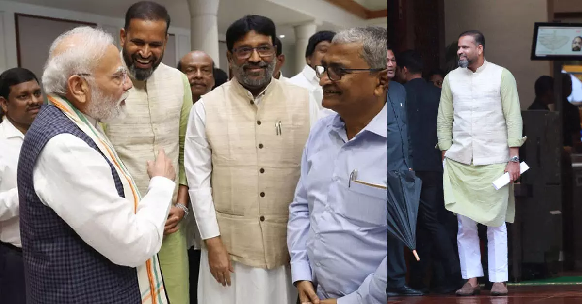 ಪ್ರಧಾನಿ ಮೋದಿಯನ್ನು ಭೇಟಿಯಾಗಿ ಪುಳಕಗೊಂಡ ಸಂಸದ ಯೂಸುಫ್ ಪಠಾಣ್! ಪ್ರಧಾನಿ ಮೋದಿಯನ್ನು ಭೇಟಿಯಾಗಿ ಪುಳಕಗೊಂಡ ಸಂಸದ ಯೂಸುಫ್ ಪಠಾಣ್!