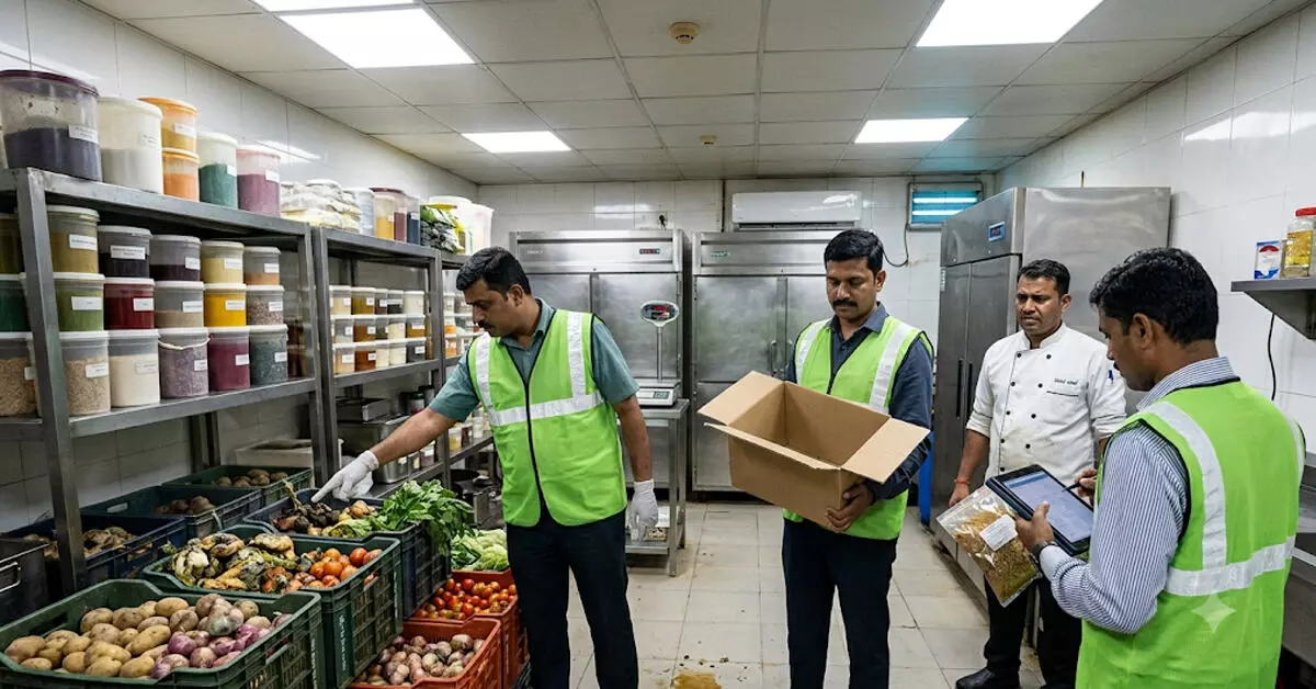 Bengaluru | ಪಂಚ ತಾರಾ ಹೋಟೆಲ್ಗಳ ಮೇಲೆ ಆಹಾರ ಸುರಕ್ಷತಾ ಅಧಿಕಾರಿಗಳ ದಿಢೀರ್ ದಾಳಿ: ಅವಧಿ ಮೀರಿದ ಆಹಾರ, ಕೊಳೆತ ತರಕಾರಿ ಪತ್ತೆ Bengaluru | ಪಂಚ ತಾರಾ ಹೋಟೆಲ್ಗಳ ಮೇಲೆ ಆಹಾರ ಸುರಕ್ಷತಾ ಅಧಿಕಾರಿಗಳ ದಿಢೀರ್ ದಾಳಿ: ಅವಧಿ ಮೀರಿದ ಆಹಾರ, ಕೊಳೆತ ತರಕಾರಿ ಪತ್ತೆ