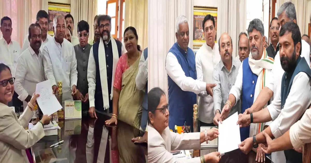 ಸಭಾಪತಿ ಸ್ಥಾನಕ್ಕೆ ಕಾಂಗ್ರೆಸ್ನ ಸಲೀಂ ಅಹ್ಮದ್, ಬಿಜೆಪಿಯ ಪಿ.ಎಚ್.ಪೂಜಾರ್ ನಾಮಪತ್ರ: ನಾಳೆ ಚುನಾವಣೆ ಸಭಾಪತಿ ಸ್ಥಾನಕ್ಕೆ ಕಾಂಗ್ರೆಸ್ನ ಸಲೀಂ ಅಹ್ಮದ್, ಬಿಜೆಪಿಯ ಪಿ.ಎಚ್.ಪೂಜಾರ್ ನಾಮಪತ್ರ: ನಾಳೆ ಚುನಾವಣೆ