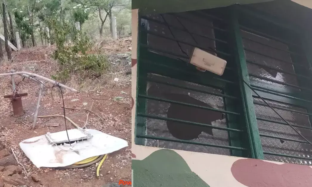 ಹನೂರು: ಜಾಗೇರಿ ಬಳಿ ಕಳ್ಳಬೇಟೆ ತಡೆ ಶಿಬಿರ ದ್ವಂಸ; ಅರಣ್ಯ ಪ್ರದೇಶಕ್ಕೂ ಬೆಂಕಿ