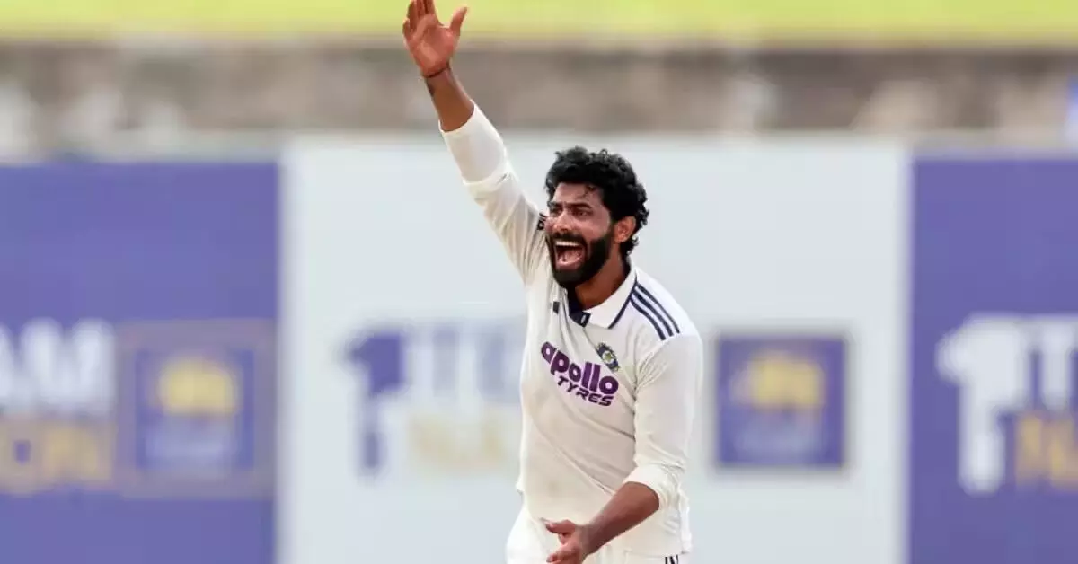 ವಿಶ್ವ ಟೆಸ್ಟ್ ಚಾಂಪಿಯನ್ಶಿಪ್ನಲ್ಲಿ 50 ಪಂದ್ಯಗಳನ್ನಾಡಿದ ಮೊದಲ ಭಾರತೀಯ ರವೀಂದ್ರ ಜಡೇಜ ವಿಶ್ವ ಟೆಸ್ಟ್ ಚಾಂಪಿಯನ್ಶಿಪ್ನಲ್ಲಿ 50 ಪಂದ್ಯಗಳನ್ನಾಡಿದ ಮೊದಲ ಭಾರತೀಯ ರವೀಂದ್ರ ಜಡೇಜ