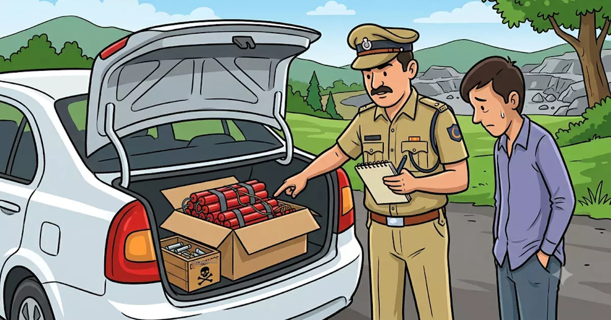 Bengaluru | ಕಾರಿನಲ್ಲಿ ಸಾಗಿಸುತ್ತಿದ್ದ ಜಿಲೆಟಿನ್ ಕಡ್ಡಿ, ಡಿಟೋನೇಟರ್ ಜಪ್ತಿ; ಓರ್ವ ಬಂಧನ Bengaluru | ಕಾರಿನಲ್ಲಿ ಸಾಗಿಸುತ್ತಿದ್ದ ಜಿಲೆಟಿನ್ ಕಡ್ಡಿ, ಡಿಟೋನೇಟರ್ ಜಪ್ತಿ; ಓರ್ವ ಬಂಧನ