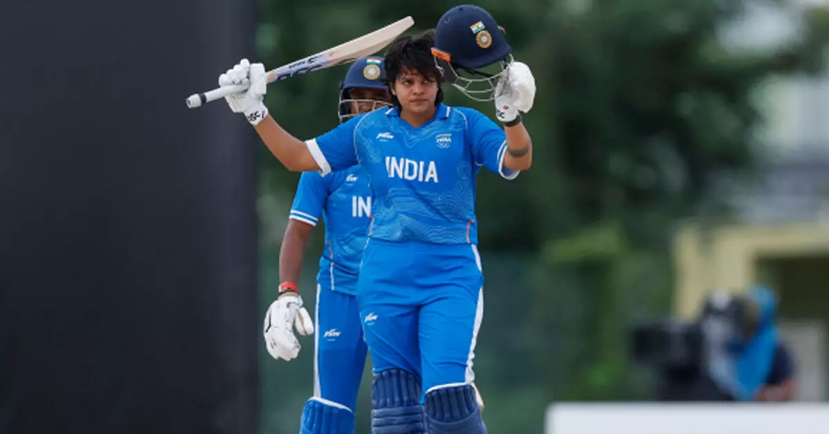 Asian Games cricket | ಶೆಫಾಲಿ ವರ್ಮಾ ಶತಕ; ಬಾಂಗ್ಲಾದೇಶದ ವಿರುದ್ಧ ಜಯ, ಫೈನಲ್ ಗೆ ಭಾರತ Asian Games cricket | ಶೆಫಾಲಿ ವರ್ಮಾ ಶತಕ; ಬಾಂಗ್ಲಾದೇಶದ ವಿರುದ್ಧ ಜಯ, ಫೈನಲ್ ಗೆ ಭಾರತ