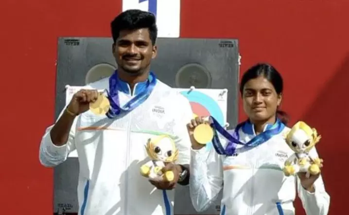 Asian Games | ಮಿಶ್ರ ಕಾಂಪೌಂಡ್ ಬಿಲ್ಲುಗಾರಿಕೆ; ಶೂಟ್ ಆಫ್ ನಲ್ಲಿ ಭಾರತಕ್ಕೆ ಚಿನ್ನ Asian Games | ಮಿಶ್ರ ಕಾಂಪೌಂಡ್ ಬಿಲ್ಲುಗಾರಿಕೆ; ಶೂಟ್ ಆಫ್ ನಲ್ಲಿ ಭಾರತಕ್ಕೆ ಚಿನ್ನ