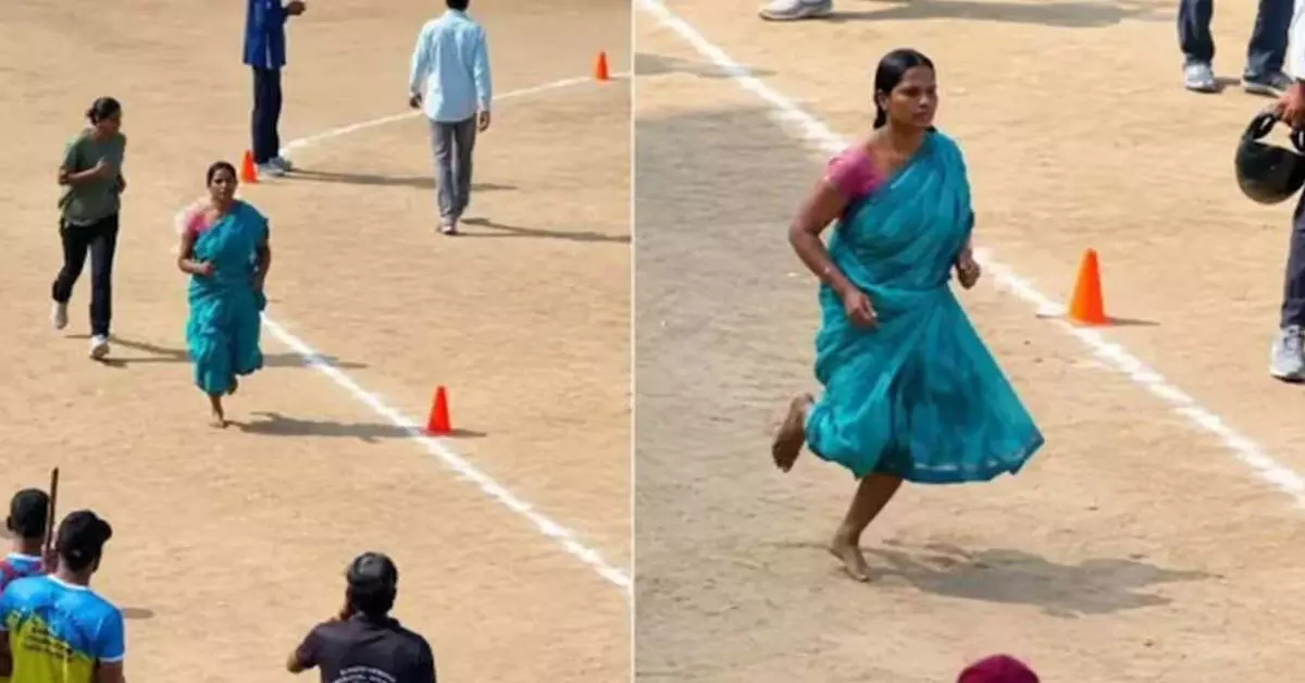 Jharkhand | ಹೋಮ್ ಗಾರ್ಡ್ ಆಗುವ ಕನಸಿಗಾಗಿ ಸೀರೆ ಧರಿಸಿ ಬರಿಗಾಲಿನಲ್ಲಿ ಓಡಿದ ಮಹಿಳೆ Jharkhand | ಹೋಮ್ ಗಾರ್ಡ್ ಆಗುವ ಕನಸಿಗಾಗಿ ಸೀರೆ ಧರಿಸಿ ಬರಿಗಾಲಿನಲ್ಲಿ ಓಡಿದ ಮಹಿಳೆ