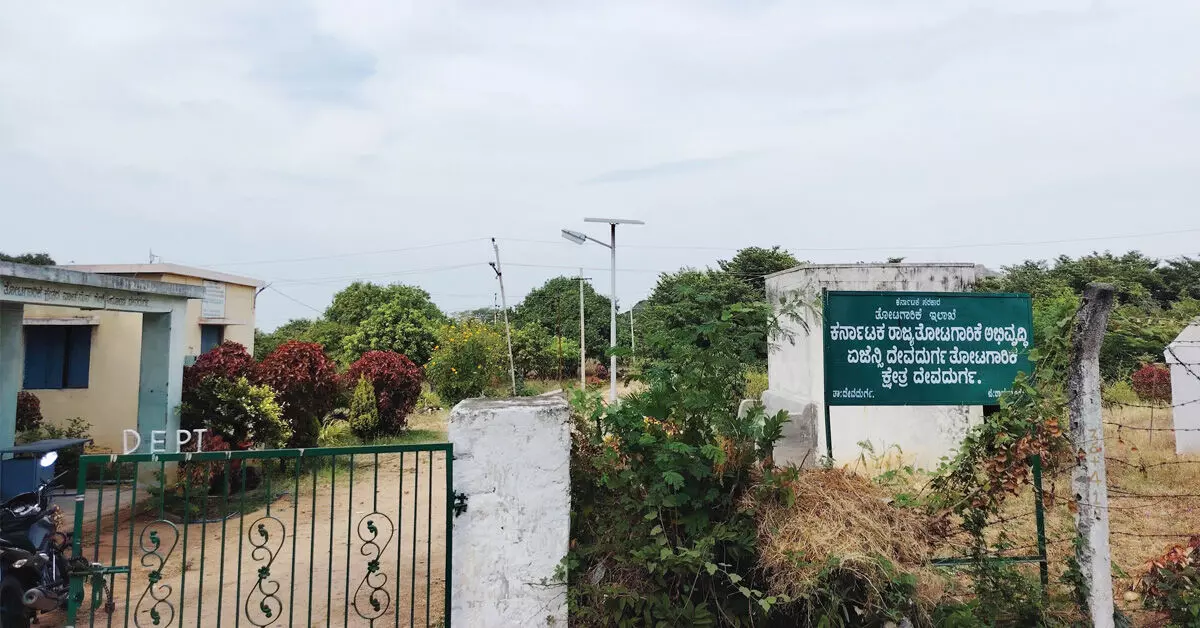 ಕಾಂಪೌಂಡ್ ಇಲ್ಲ, ಭದ್ರತೆಯೂ ಇಲ್ಲ; ಪಾಳುಬಿದ್ದ ತೋಟಗಾರಿಕೆ ಕ್ಷೇತ್ರ ಕಾಂಪೌಂಡ್ ಇಲ್ಲ, ಭದ್ರತೆಯೂ ಇಲ್ಲ; ಪಾಳುಬಿದ್ದ ತೋಟಗಾರಿಕೆ ಕ್ಷೇತ್ರ