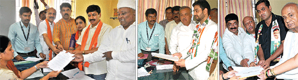 ವಿಧಾನಸಭಾ ಉಪಚುನಾವಣೆ: ಅಭ್ಯರ್ಥಿಗಳಿಂದ ನಾಮಪತ್ರ ಸಲ್ಲಿಕೆ