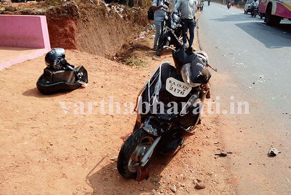 ಬಬ್ಬುಕಟ್ಟೆಯಲ್ಲಿ ಕಾರು ಢಿಕ್ಕಿ: ಸ್ಕೂಟರ್ ಸವಾರನಿಗೆ ಗಂಭೀರ ಗಾಯ