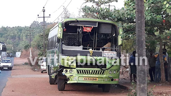 ಬಸ್ -ಜೀಪು ಢಿಕ್ಕಿ: ನಾಲ್ವರಿಗೆ ಗಾಯ